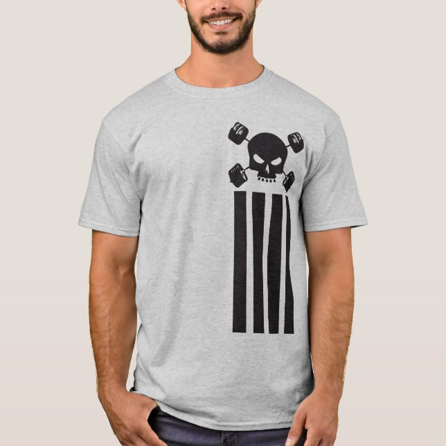 Schädel und Barbell-Shirt - vertikale T-Shirt (Vorderseite)