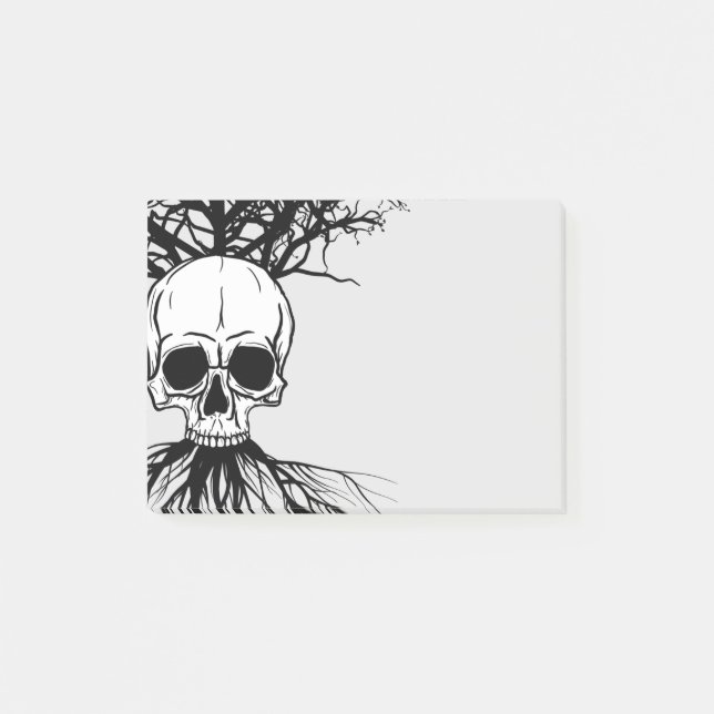 Schädel und Baum Post-it Klebezettel (Vorderseite)