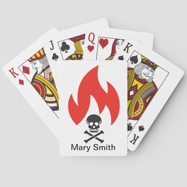 Schädel und Feuer Spielkarten (Rückseite)