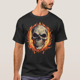 Schädel und Flammen T-Shirt