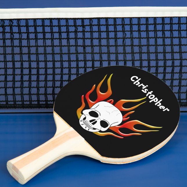 Schädel- und Flammendesign Tischtennis Schläger (InSitu)