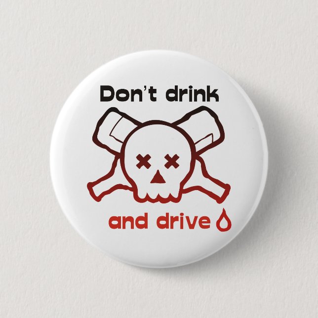 Schädel und Flasche-Knopf Button (Vorderseite)