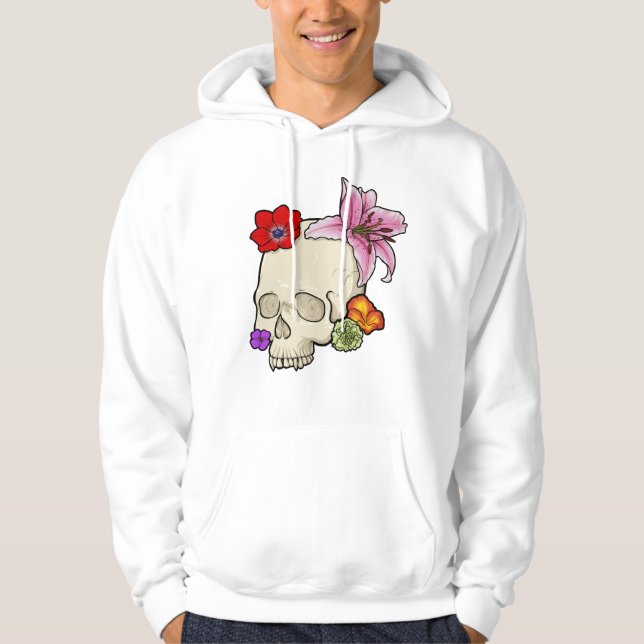 Schädel und Flora Hoodie (Vorderseite)