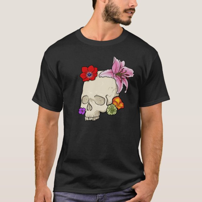Schädel und Flora T-Shirt (Vorderseite)