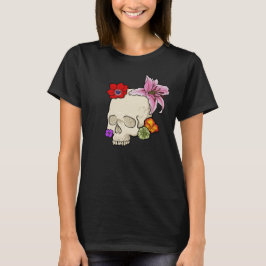Schädel und Flora T-Shirt