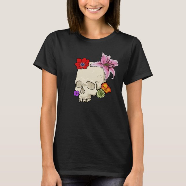 Schädel und Flora T-Shirt (Vorderseite)