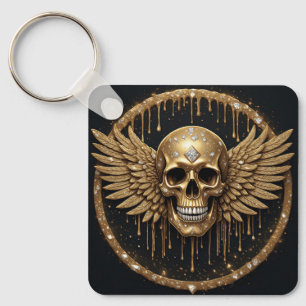 💀 Schädel und Flügel Gothic-Geschenk für Metal-Fa Schlüsselanhänger