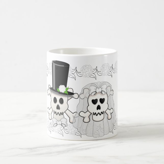 Schädel und gekreuzte Knochen, die Paar-Tasse Kaffeetasse (Mittel)