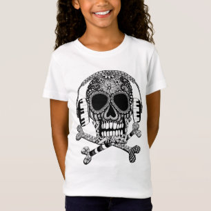 Schädel und gekreuzte Knochen mit T-Shirt