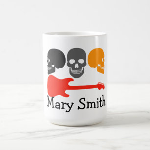 Schädel und Gitarre Kaffeetasse