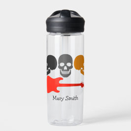 Schädel und Gitarre Trinkflasche