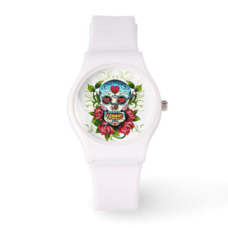 Schädel und Herz beobachten Armbanduhr