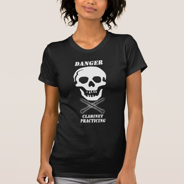 Schädel und Klarinetten T-Shirt (Vorderseite)