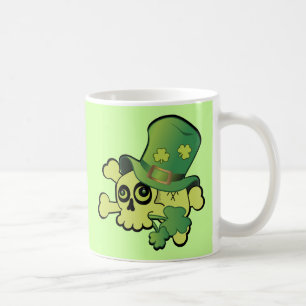 Schädel und Kleeblätter Kaffeetasse