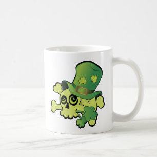 Schädel und Kleeblätter Kaffeetasse