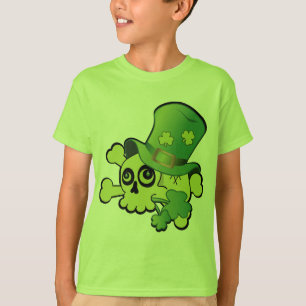 Schädel und Kleeblätter T-Shirt
