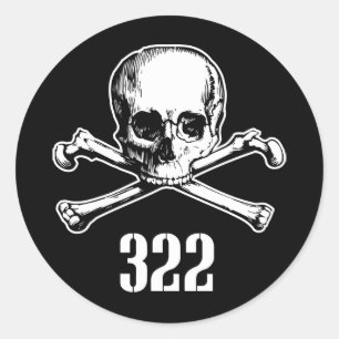 Schädel und Knochen 322 Runder Aufkleber
