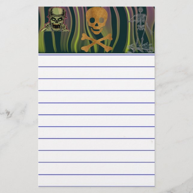 Schädel und Knochen Briefpapier (Vorderseite)