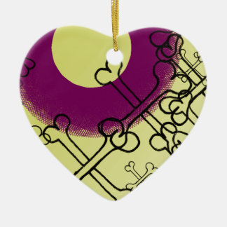 Schädel und Knochen gotisch lila Keramikornament