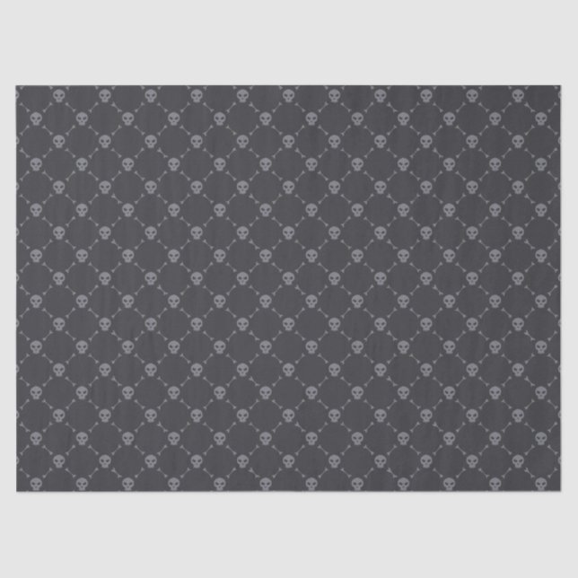 Schädel-und Knochen-graues schwarzes Seidenpapier (Vorderseite)
