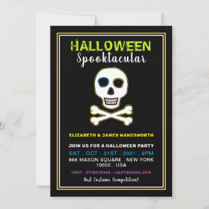 Schädel und Knochen, Neon-Halloween-Party