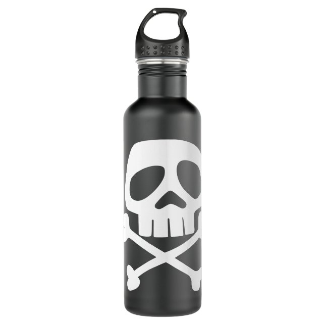 Schädel und Knochen - Punk Rock Misfit der 1980er  Edelstahlflasche (Vorderseite)