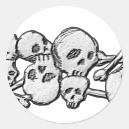 Schädel und Knochen Runder Aufkleber