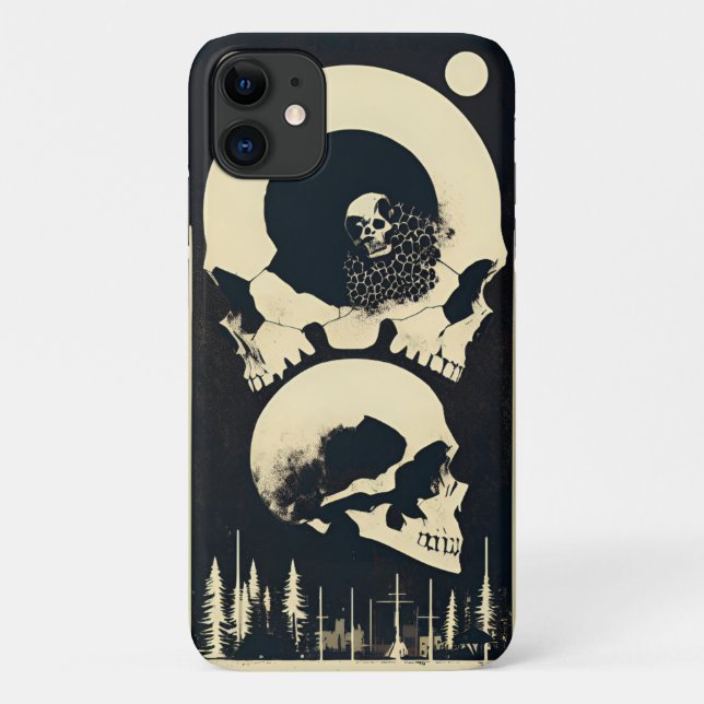 Schädel und Knochen schwarz Case-Mate iPhone Hülle (Rückseite)