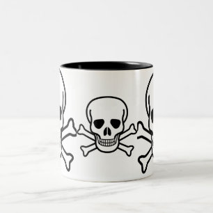 Schädel-und Knochen-Tasse Zweifarbige Tasse