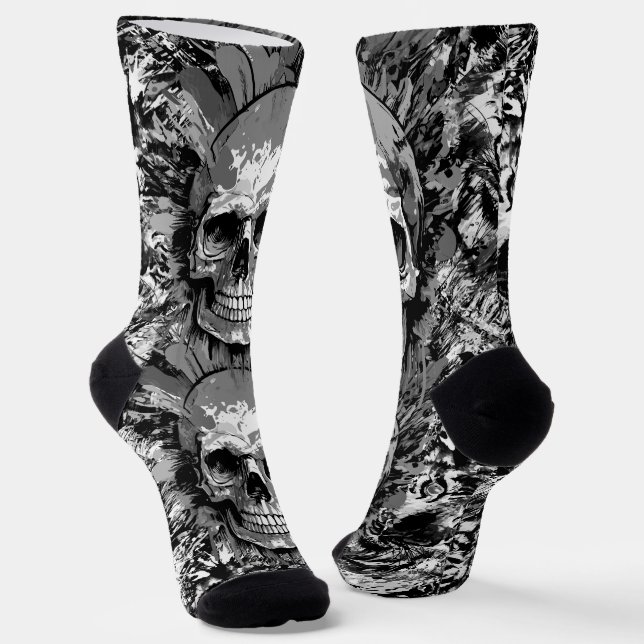 Schädel- und Knochensocken - Schädelsocken Socken (Gewinkelt)