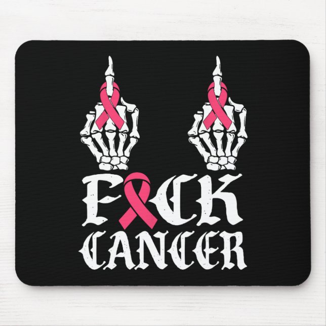 Schädel- und Krebsknochen Brustkrebs Mousepad (Vorne)