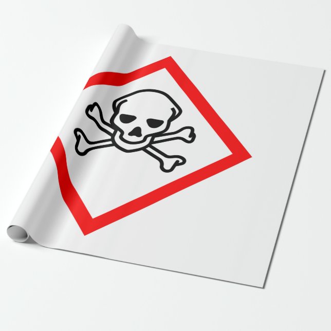 Schädel- und Krebsobensymbol Geschenkpapier (Ungerollt)