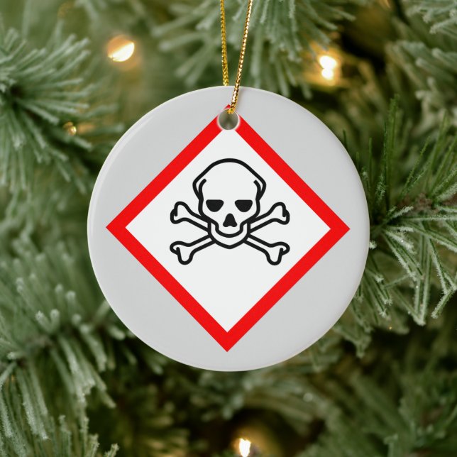 Schädel- und Krebsobensymbol Keramik Ornament (Baum)