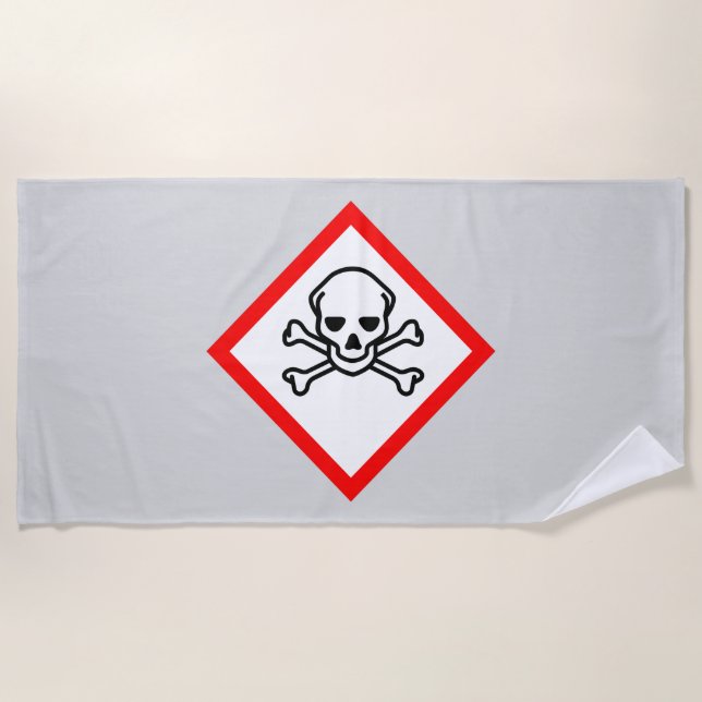 Schädel- und Krebsobensymbol Strandtuch (Vorderseite)