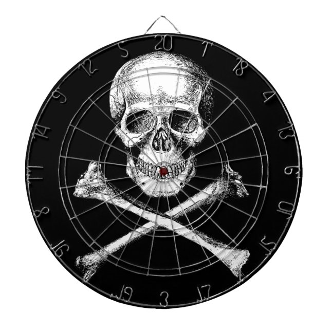 Schädel-und Kreuz-KnochenDartboard Dartscheibe (vorne)