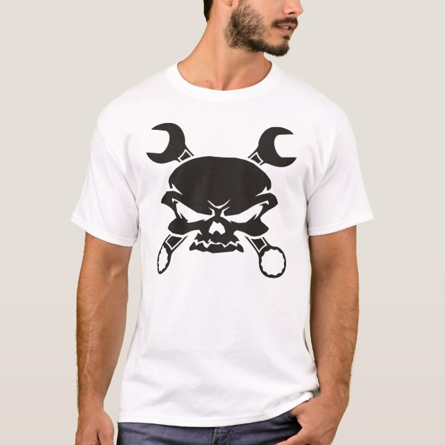 Schädel-und Kreuz-Schlüssel T-Shirt (Vorderseite)