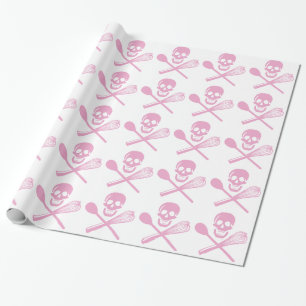 Schädel und Kreuz wischen Rosa Geschenkpapier