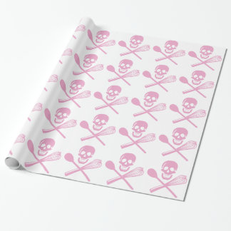 Schädel und Kreuz wischen Rosa Geschenkpapier