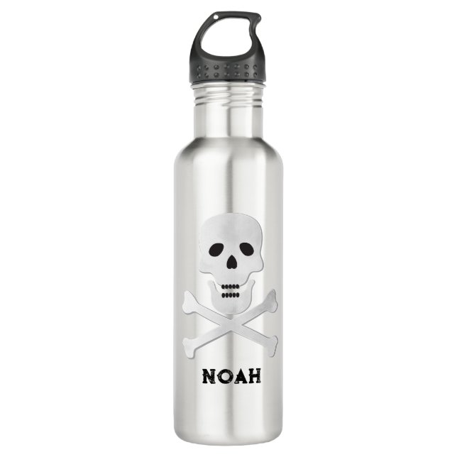 Schädel und Kreuze Personalisierte Wasserflasche Edelstahlflasche (Vorderseite)