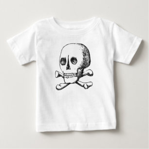 Schädel und Kreuzknochen angeglast Baby T-shirt