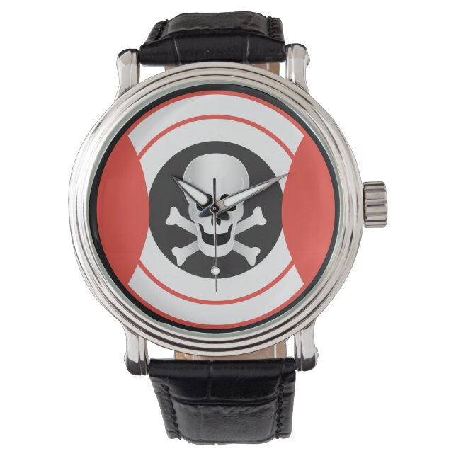 Schädel und Kreuzknochen Armbanduhr (Vorderseite)