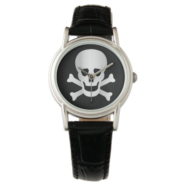 Schädel und Kreuzknochen Armbanduhr (Vorderseite)