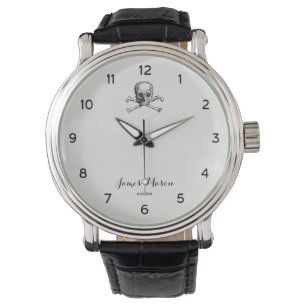 Schädel und Kreuzknochen Armbanduhr