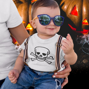 Schädel und Kreuzknochen Baby T-shirt