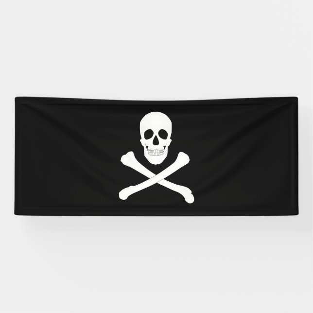 Schädel und Kreuzknochen Banner (Horizontal)