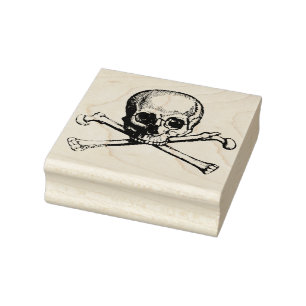 Schädel und Kreuzknochen BRIEFMARKE Gummistempel