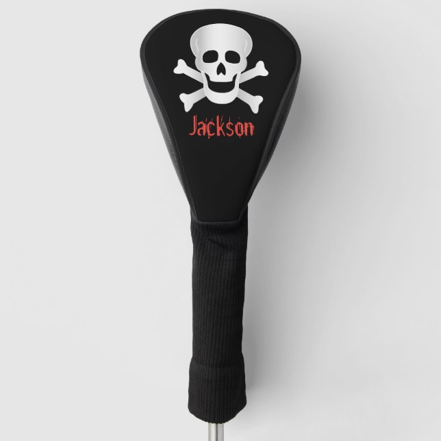 Schädel und Kreuzknochen Golf Headcover (Vorderseite)