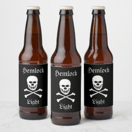 Schädel und Kreuzknochen Hemlock Light Halloween-P Bierflaschenetikett