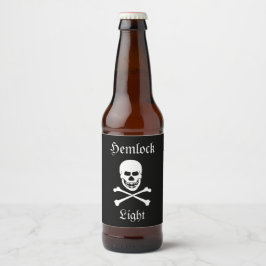 Schädel und Kreuzknochen Hemlock Light Halloween-P Bierflaschenetikett