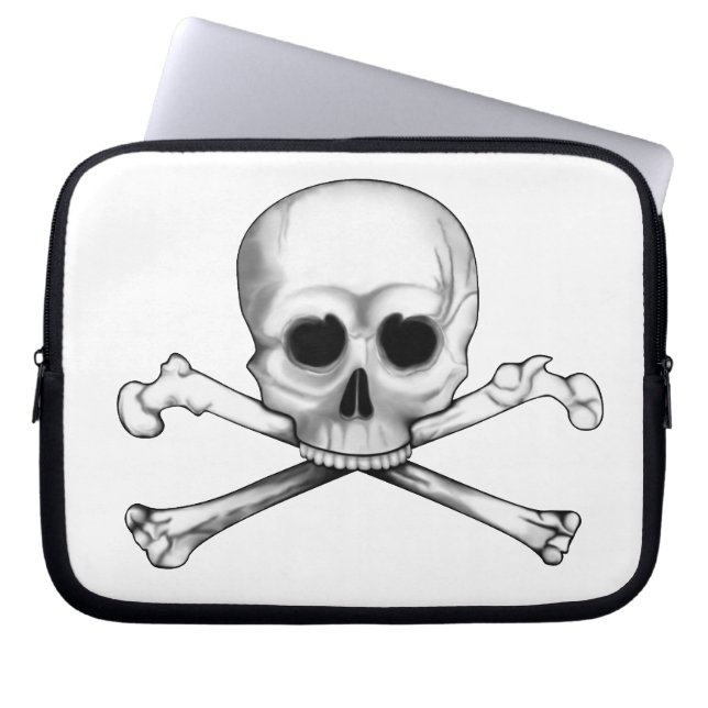 Schädel und Kreuzknochen Laptopschutzhülle (Vorderseite)